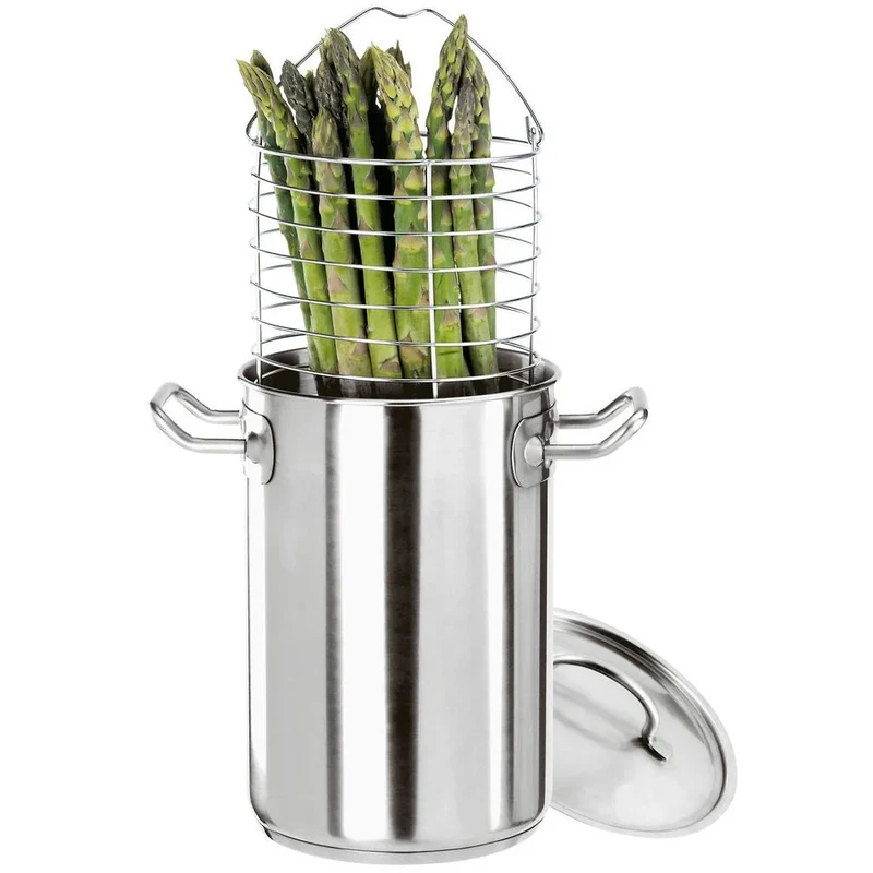 Pentola inox cuociasparagi coperchio e griglia ø cm.16 lt.4.8