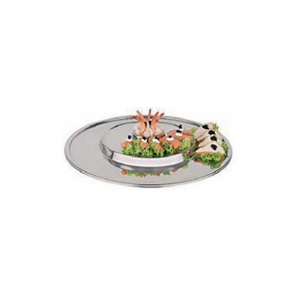 Vassoio buffet inox rotondo ø cm.48 h.4.4 ***