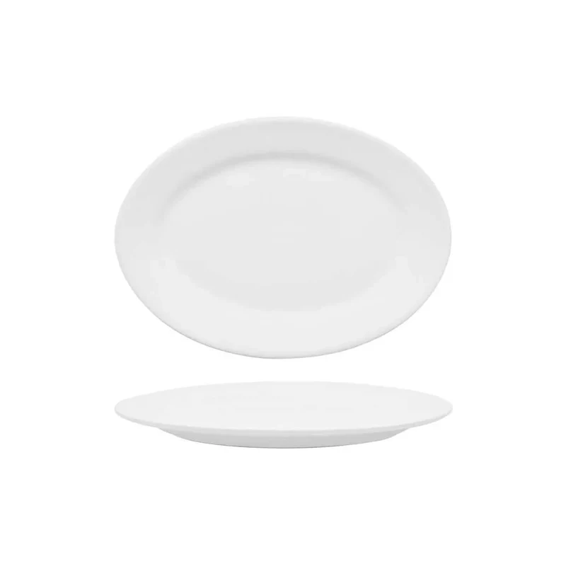 CLASSIC WHITE - VASSOIO OVALE CM 36 CON FALDA