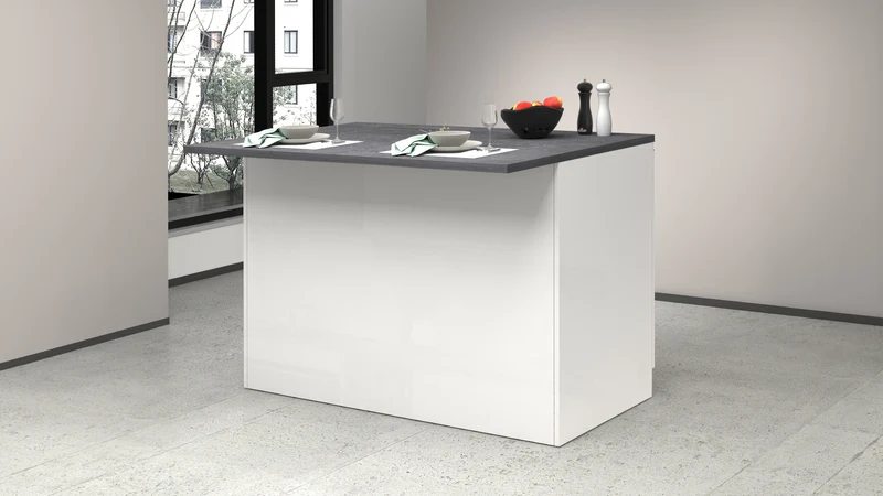 Isola Cucina SOLE 2 Ante – Bianco/Report, 125x90x90 cm, Made in Italy