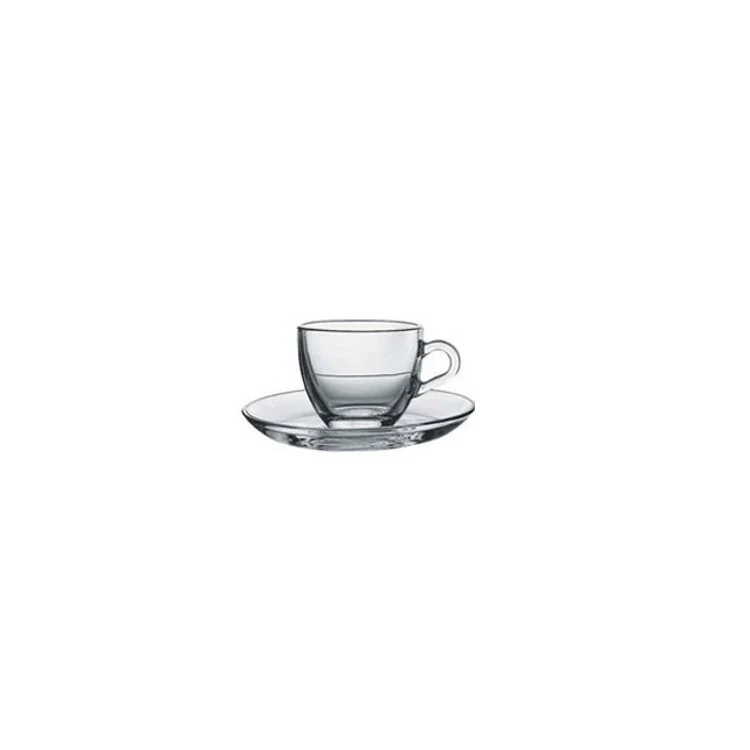 Tazza caffe' con piatto vetro basic cl.9 pasabahce