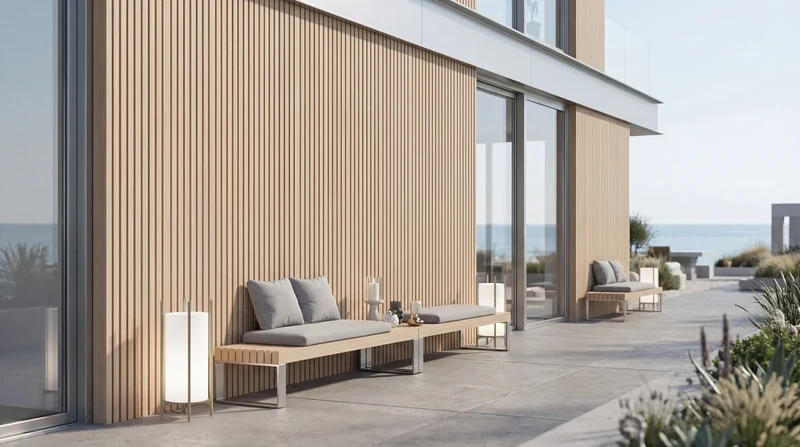 Pannello Dogato WPC SHAPE X – Rivestimento Murale Esterno Doghe 3000 (H) x 201 (L) x 26 (SP) mm