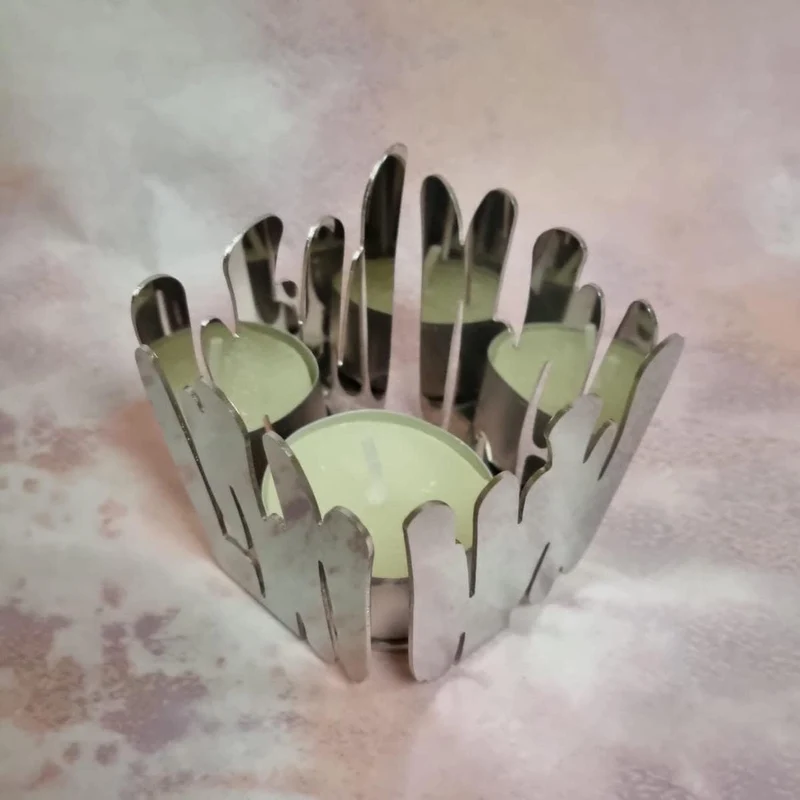 BARKHANDLE Portacandele in Acciaio Inox