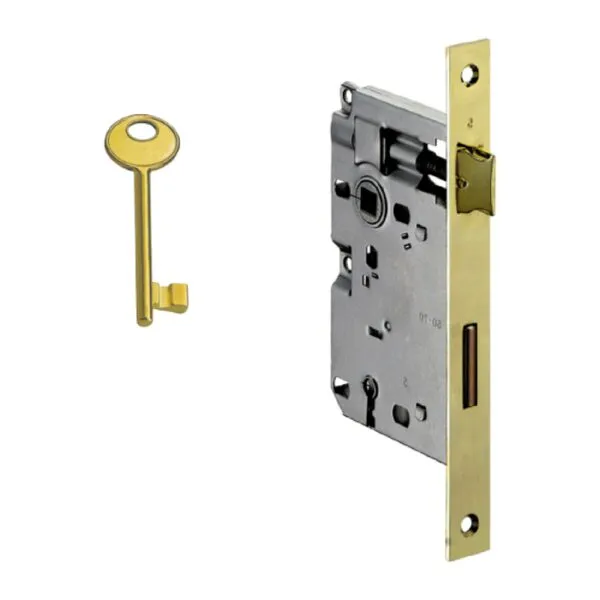 SERRATURA E50 PER PORTE IN LEGNO PATENT BORDO QUADRO OTTONE