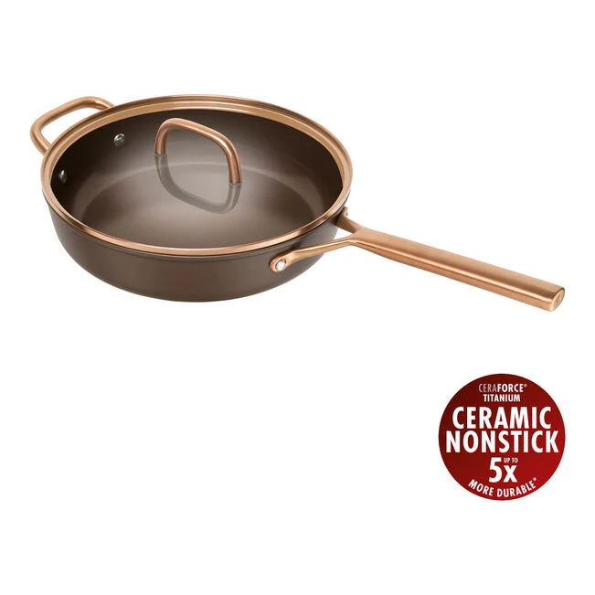 MILANO Tegame in Alluminio con Coperchio - 28 cm, CERAFORCE Titanium