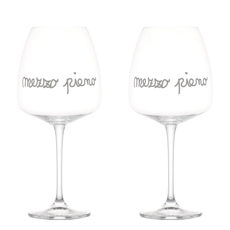 Set 2 calici vino "Mezzo pieno" - 77 cl