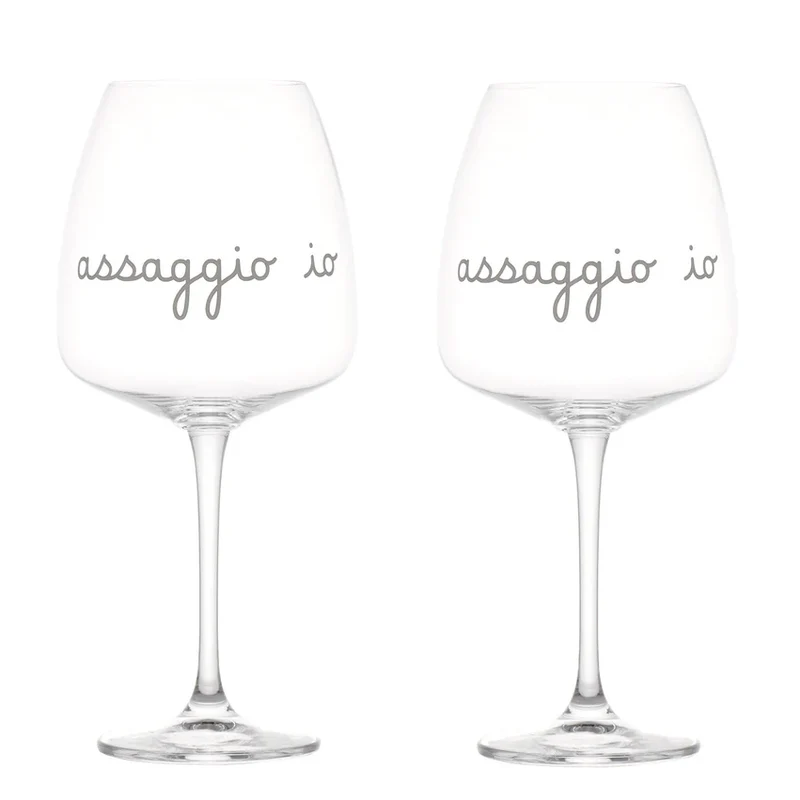 Set 2 calici vino "Assaggio io" - 77 cl