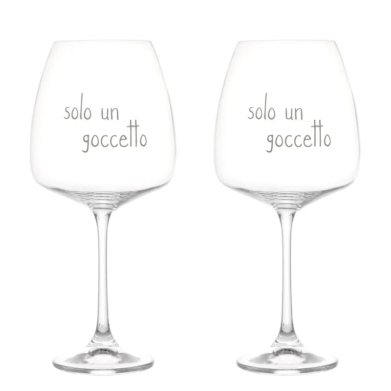Set 2 calici vino "Solo un goccetto" - 77 cl