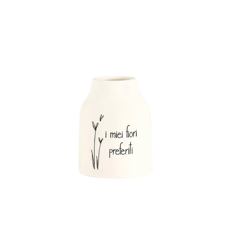 Vaso Portafiori in gres "I miei fiori preferiti" - 13 cm