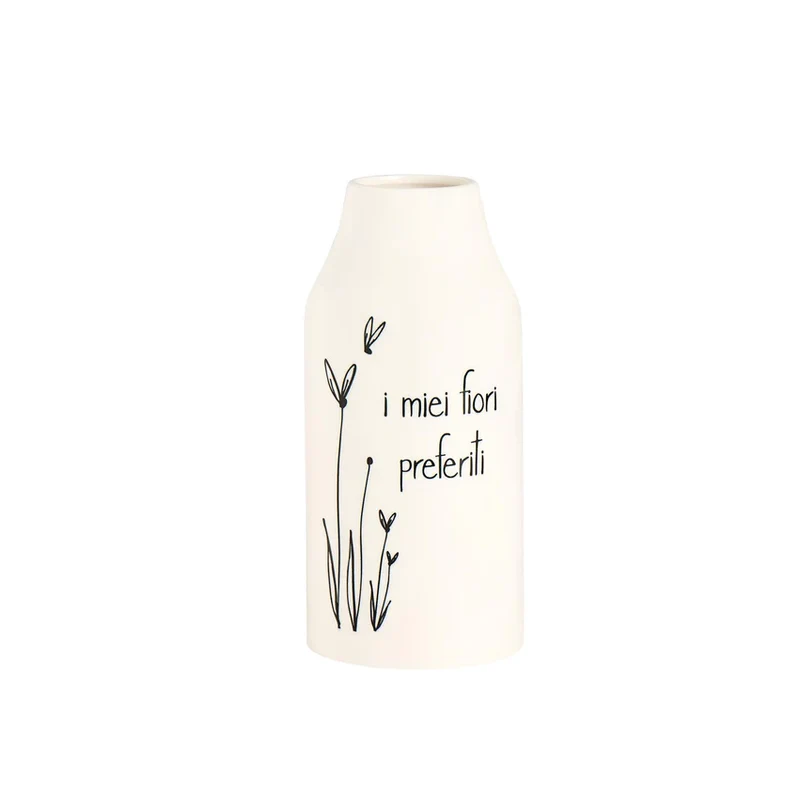 Vaso Portafiori in gres "I miei fiori preferiti" - 19 cm