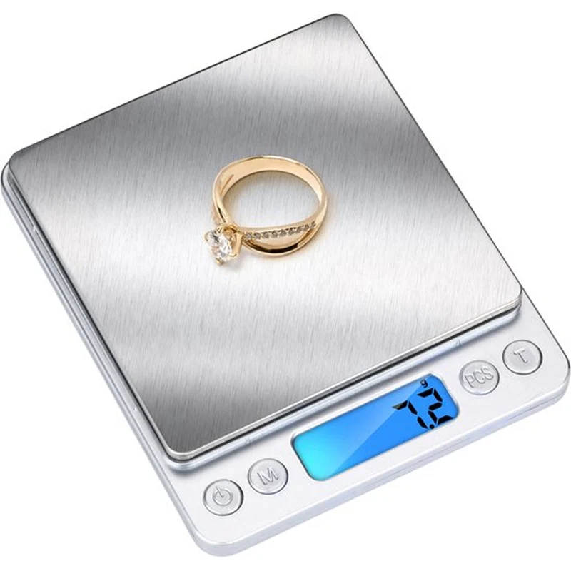 Bilancia di Precisione Digitale da 0,1 a 3 kg in Acciaio Inox