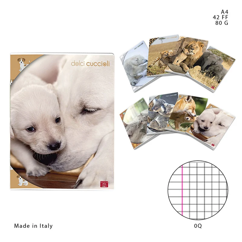 Pigna Quaderno Maxi A4 42FF 80g 0Q Dolci Cuccioli