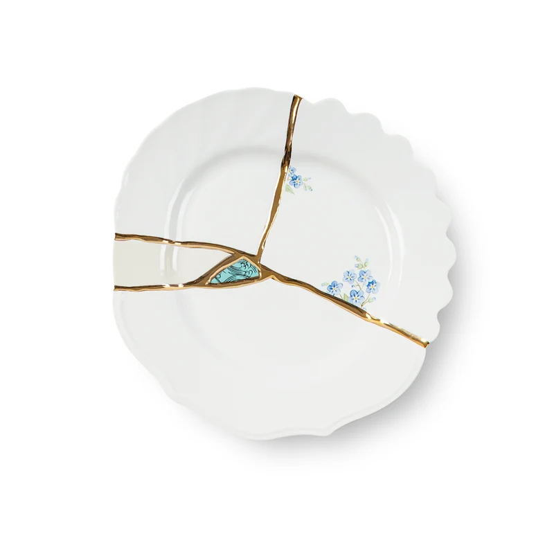 Seletti Kintsugi Piatto Frutta in porcellana, decoro n°3