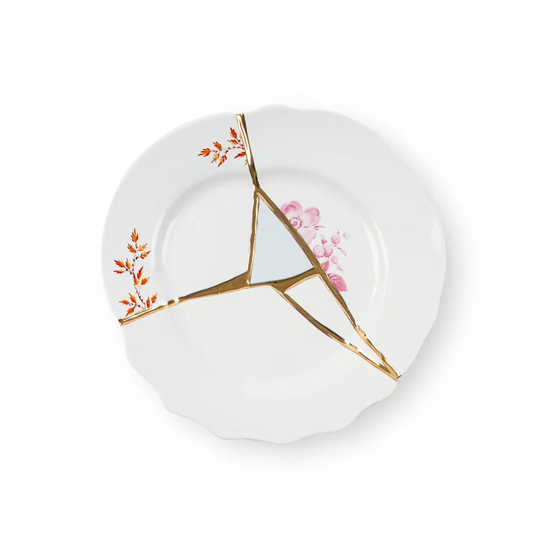 Seletti Kintsugi Piatto Frutta in porcellana, decoro n°1
