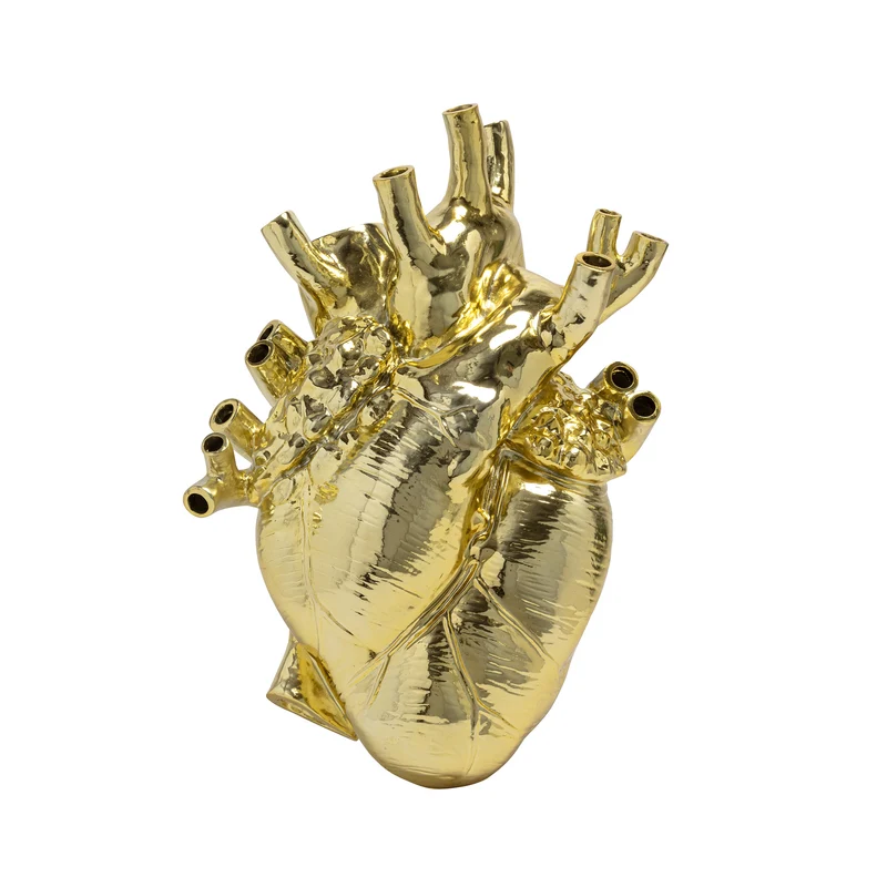 Seletti Love in Bloom Giant Vaso a forma di cuore, Oro