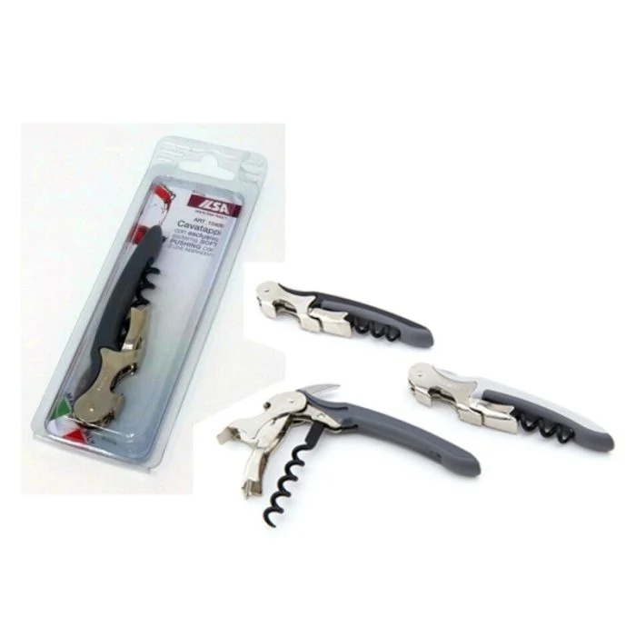 Cavatappi con 2 leve indipendenti in acciaio inox e ABS
