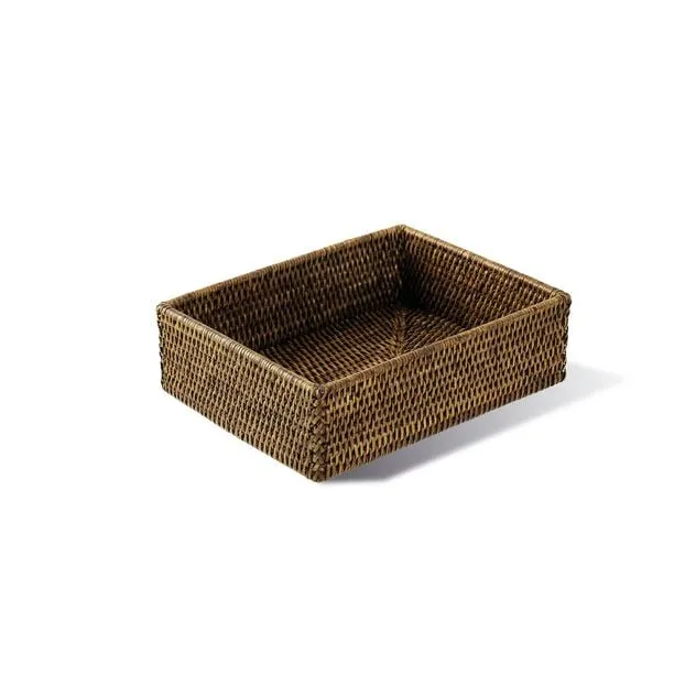 RADICI Contenitore in Rattan Rettangolare - 26,5 cm X 20,0 cm X 8,5 H