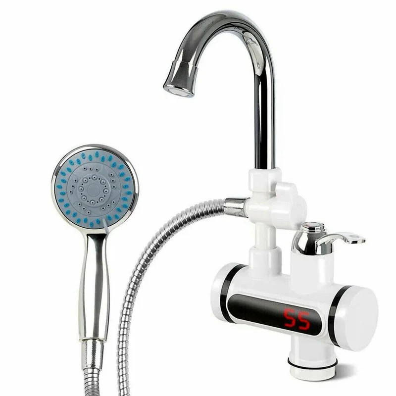 RUBINETTO ELETTRICO CALDAIA 3000W RISCALDATORE MISCELATORE ACQUA CALDA DOCCETTA