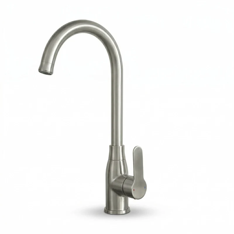 RUBINETTO MISCELATORE CUCINA MONOCOMANDO LAVANDINO CROMATO COLLO ALTO S9002