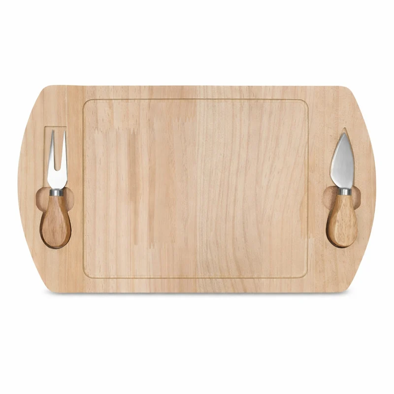 TAGLIERE LEGNO CON SET COLTELLI FORMAGGI 3 PEZZI VASSOIO SERVIZIO APERITIVO CENA