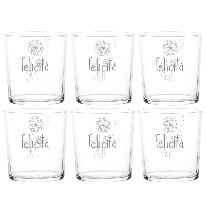 SET 6 bicchieri "Felicità" - 35 CL
