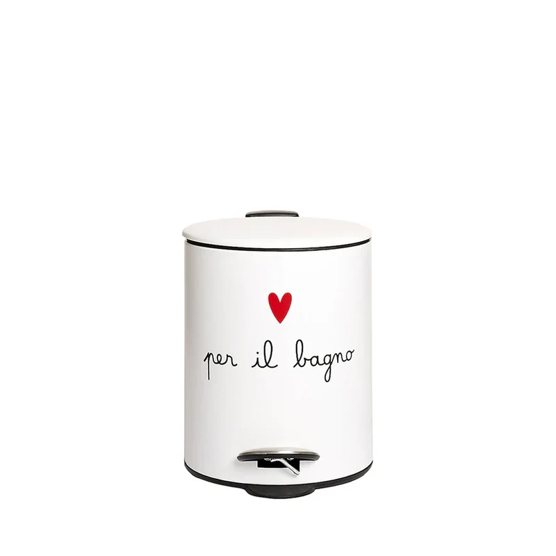 Pattumiera "Per il bagno" - Bianco 5 L