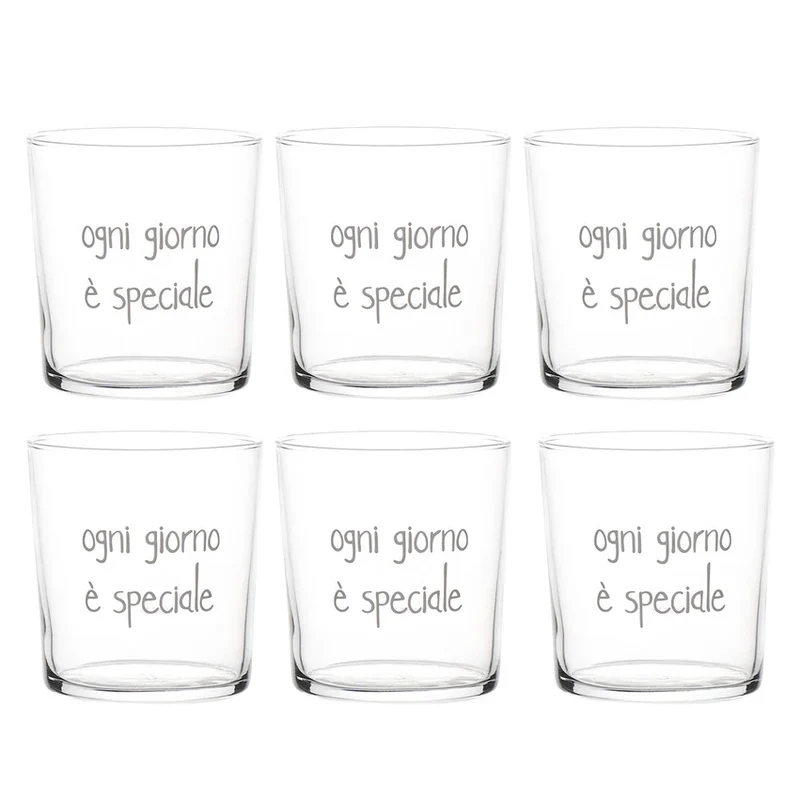 SET 6 bicchieri "Ogni giorno è speciale" - 35 CL
