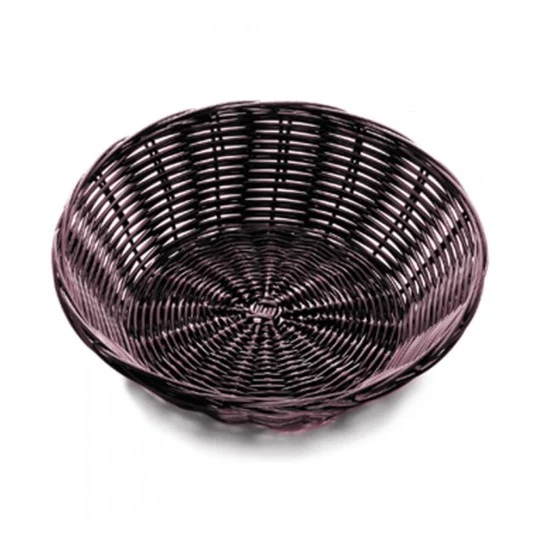 Cesto pane ø cm.21 h.7 rotondo marrone in polyrattan