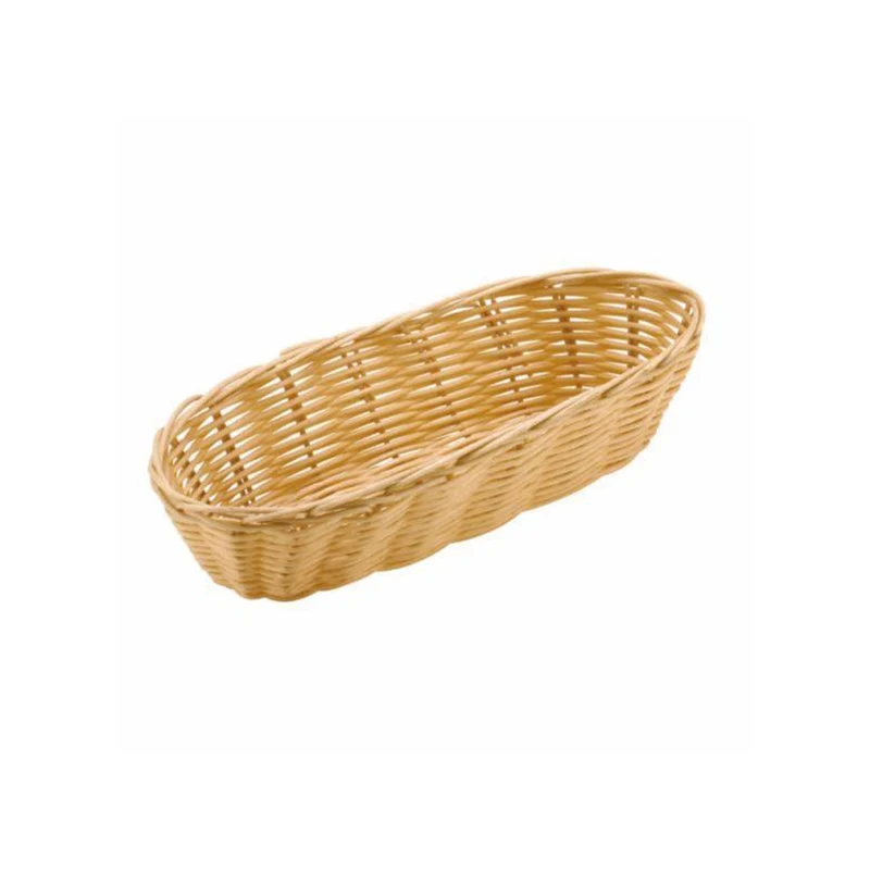 Cesto pane cm.37.5x15 h.7 ovale lungo in polyrattan