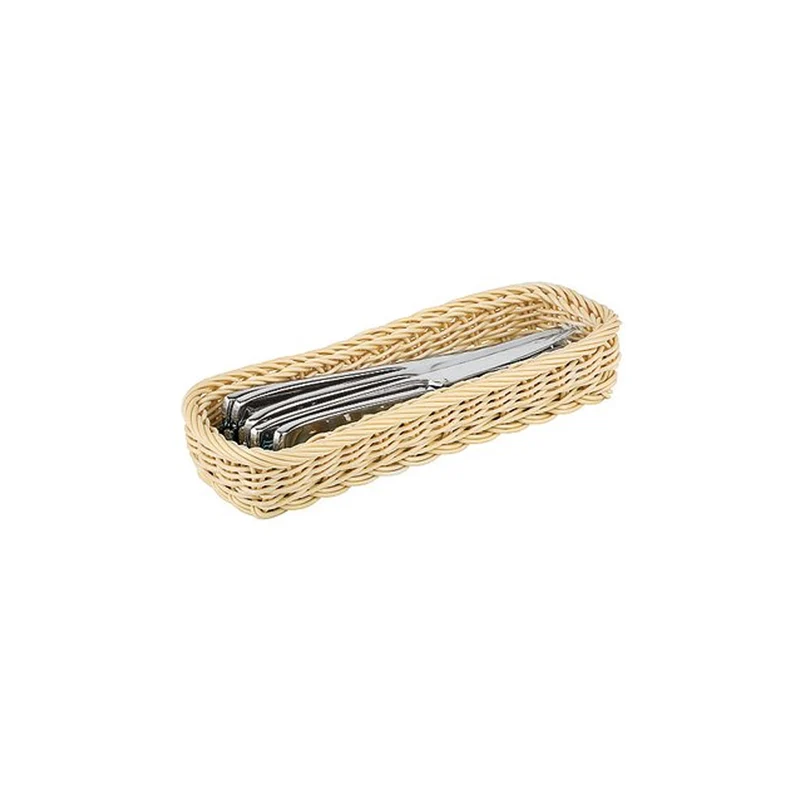Cesto portaposate cm.27x10 h.4.5 in polyrattan
