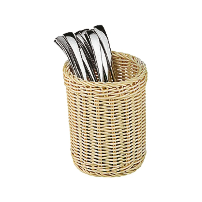 Cesto portaposate ø cm.12 h.15 e grissini in polyrattan
