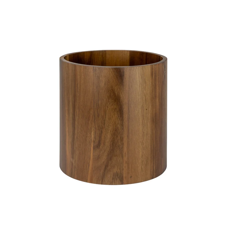 Alzata/contenitore tondo legno di acacia ø cm.15 h.15
