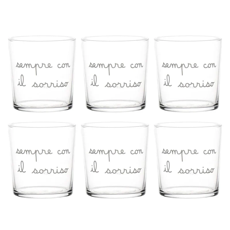 SET 6 bicchieri "Sempre col sorriso" - 35 CL