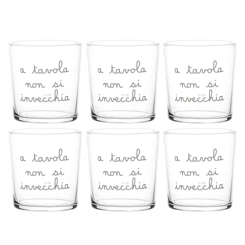 SET 6 bicchieri "A tavola non si invecchia"