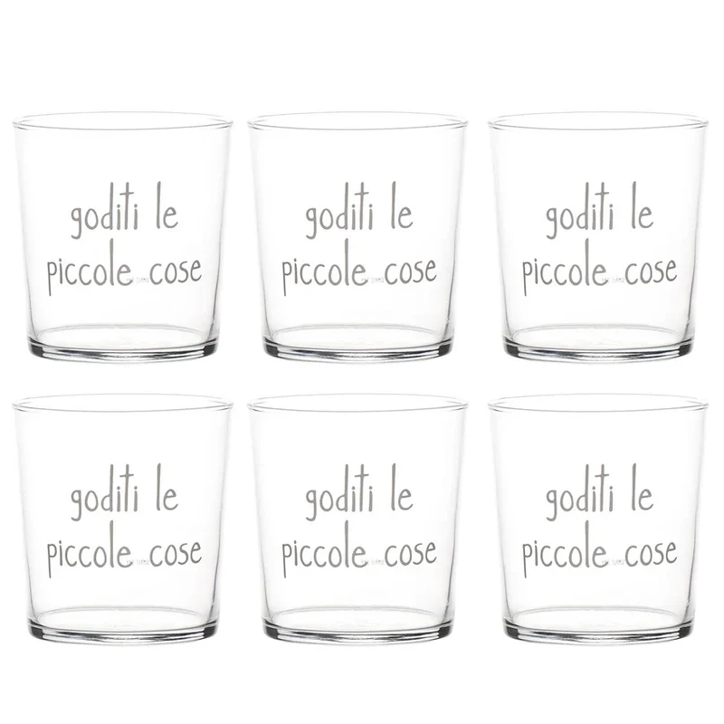 SET 6 bicchieri "Goditi le piccole cose" - 35 CL
