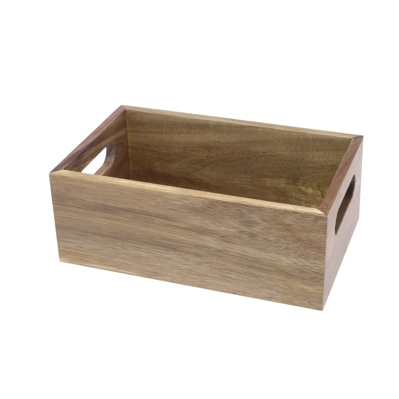 Cassetta/alzata legno di acacia gn 1/4 cm.26.5x16.2 h.10