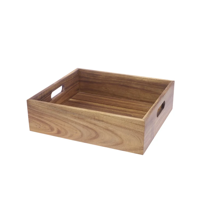 Cassetta/alzata legno di acacia gn 2/3 cm.35x32.5 h.10