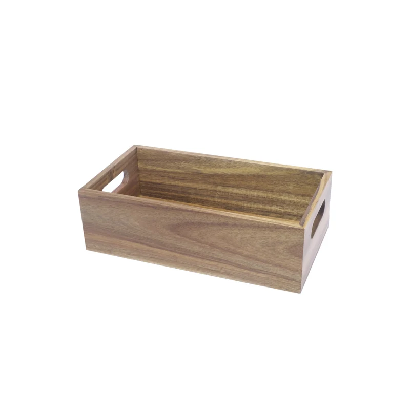 Cassetta/alzata legno di acacia gn 1/3 cm.32.5x17.6 h.10