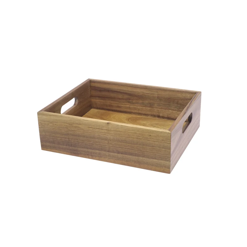 Cassetta/alzata legno di acacia gn 1/2 cm.32.5x26.5 h.10