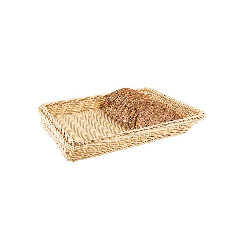 Cesto pane cm.32.5x26.5 h.10 gn 1/2 in polyrattan doppia trama