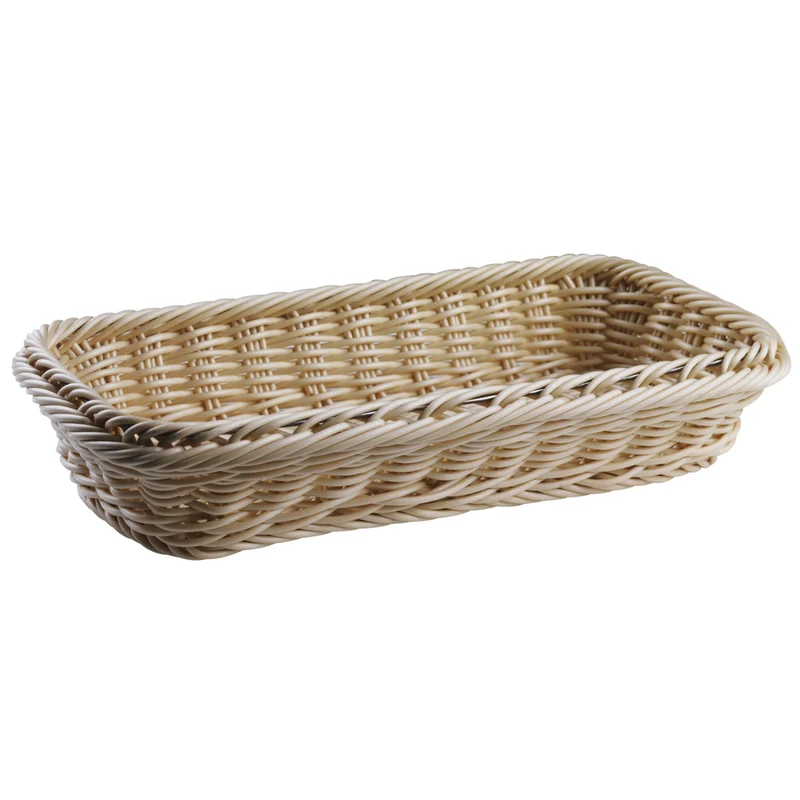 Cesto pane cm.32.5x17.5 h.10 gn 1/3 in polyrattan doppia trama