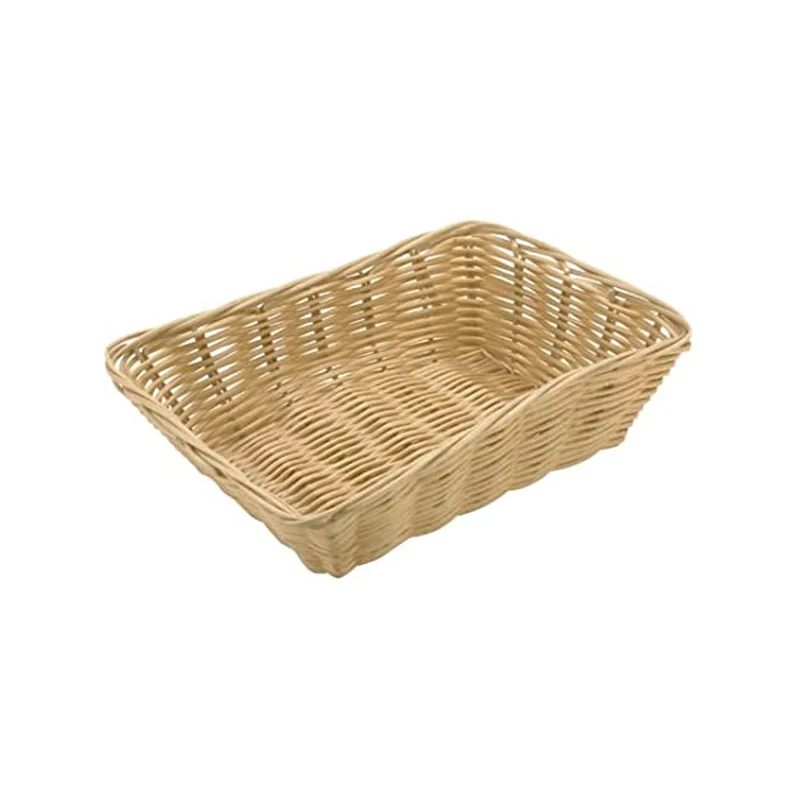 Cesto pane cm.30x22 h.7 rettangolare in polyrattan