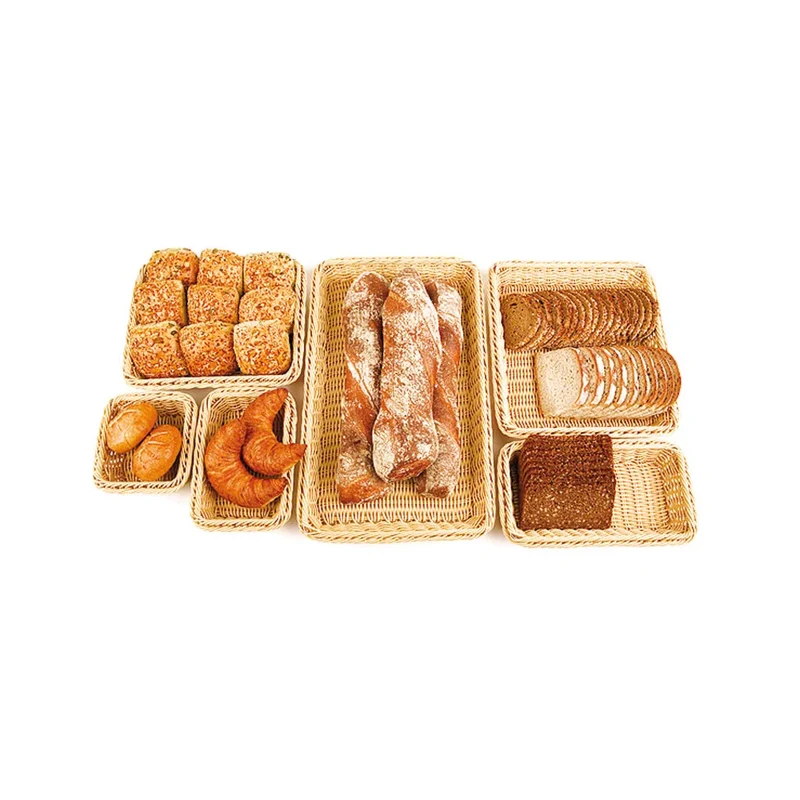 Cesto pane cm.26.4x16.2 h.10 gn1/4 in polyrattan doppia trama