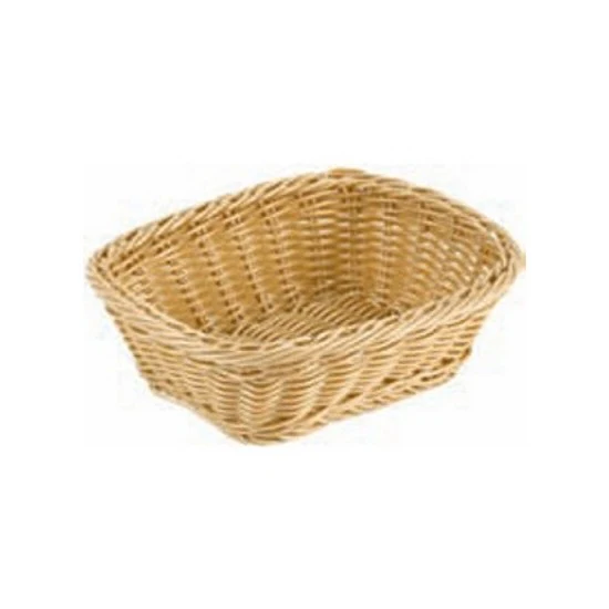 Cesto pane cm.23x19 h.9 rettangolare doppia trama in polyrattan