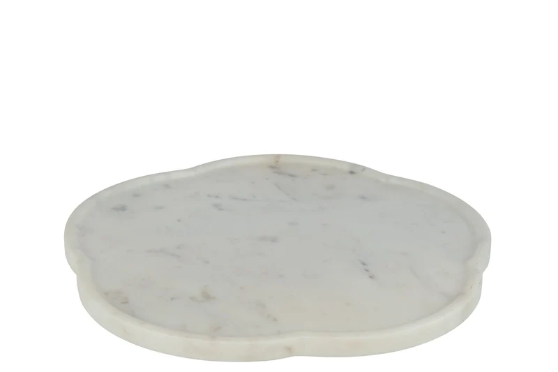Piatto Fiore Girevole Marmo Bianco