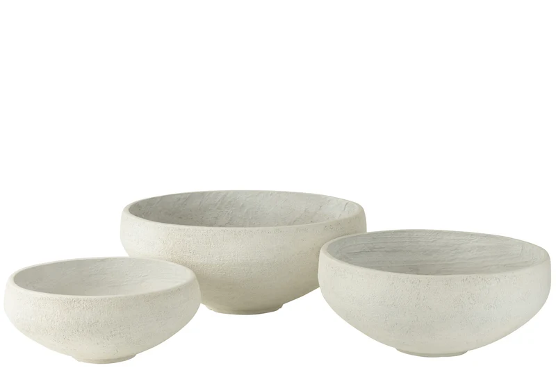 Set 3 Piatti Argilla Bianco