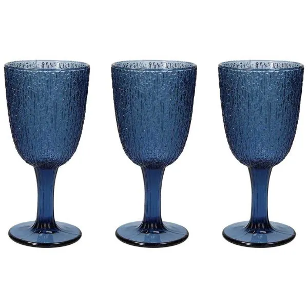 SET 3 calici 250 cc DAVOR - Vetro Blu