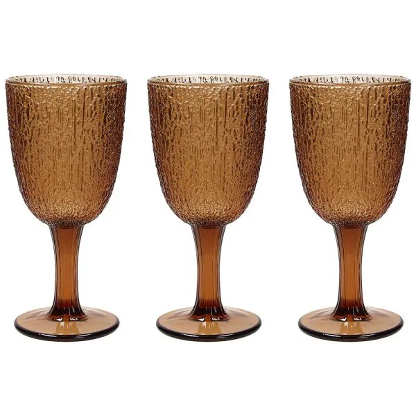 SET 3 calici 250 cc DAVOR - Vetro Ambra