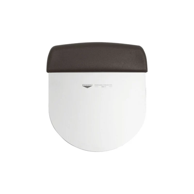 Raschia inox cm.12x10 rotondo manico nero