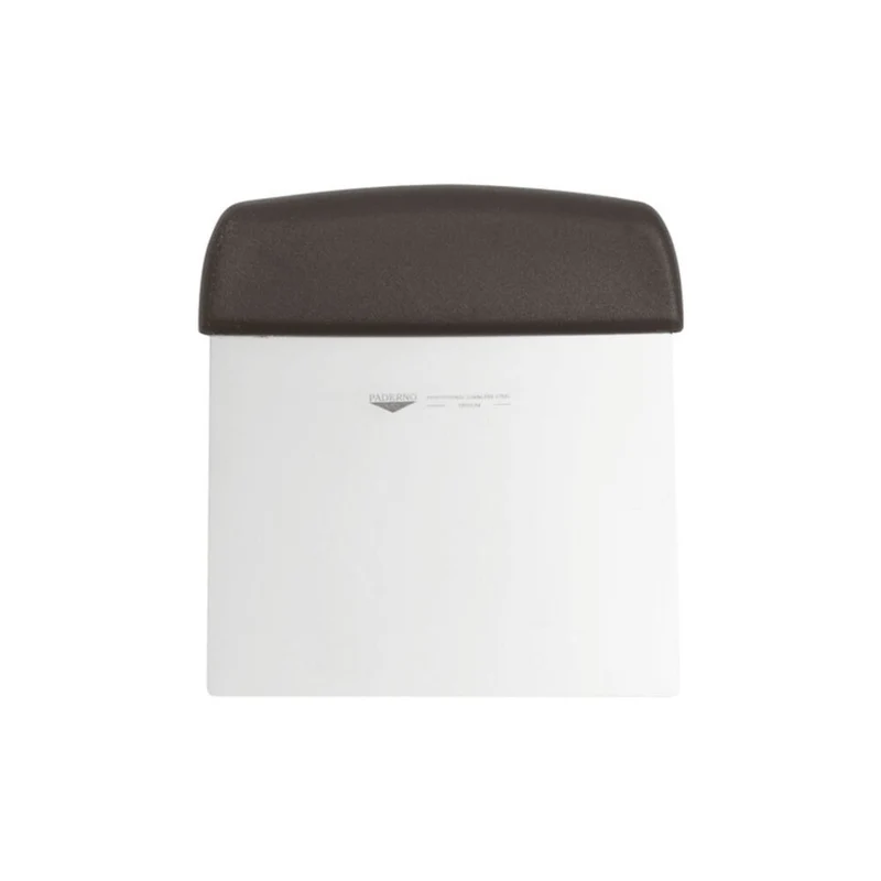 Raschietto inox cm.12x9.5 rettangolare manico nero